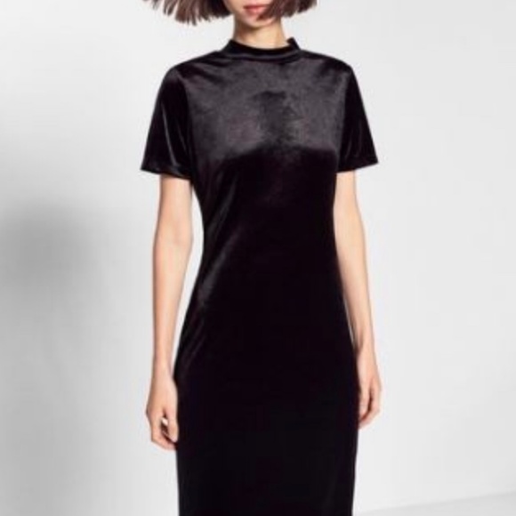 Zara Tarfaluc Short Sleeve Velvet Midi Dress - Picture 1 of 7